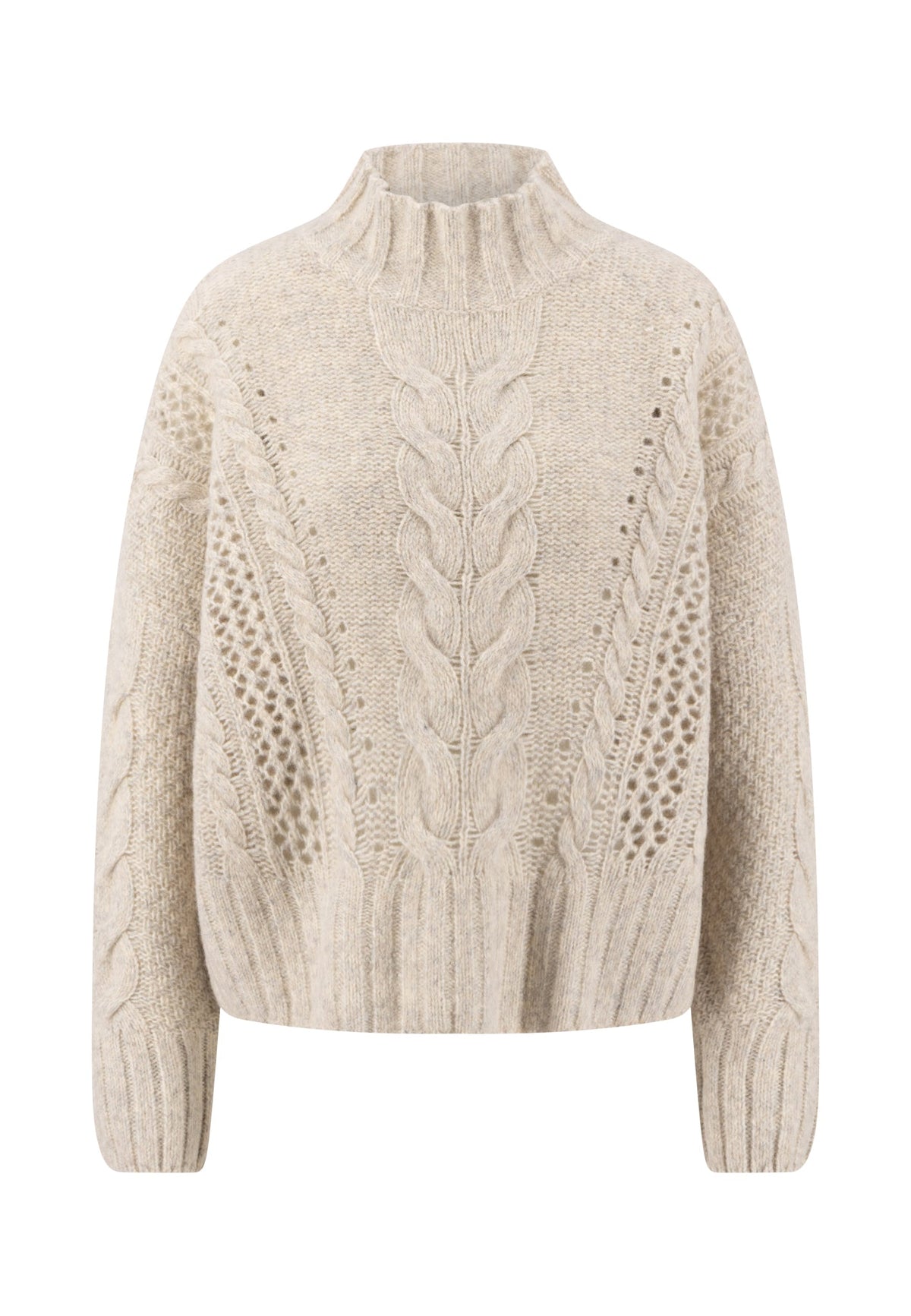 FYNCH HATTON kabeltrui Neutral Tan - voorkant
